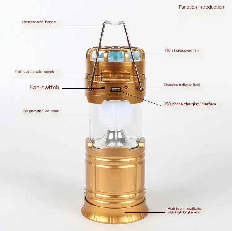 EcoLite Solar Camping Fan