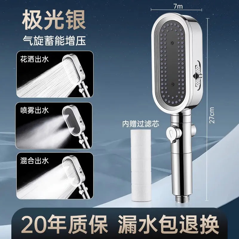 Patented 3-Mode High-Pressure Shower Head Set