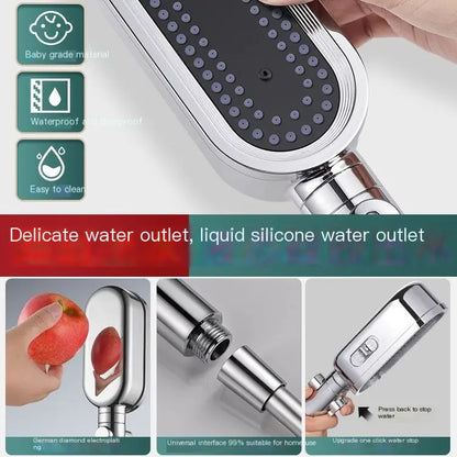 Patented 3-Mode High-Pressure Shower Head Set