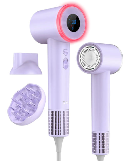 OSOU Diffuser Hair Dryer High Speed Fast Drying Hair Dryers Negative Ionic Professional Blow Dryer with 110000 RPM Brushless Motor Lightweight Low Noise Thermo-Control Hairdryer Travel with Nozzle