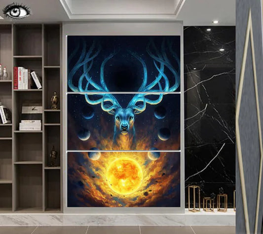 Deer Sun Canvas Wall Art for Home Decoration